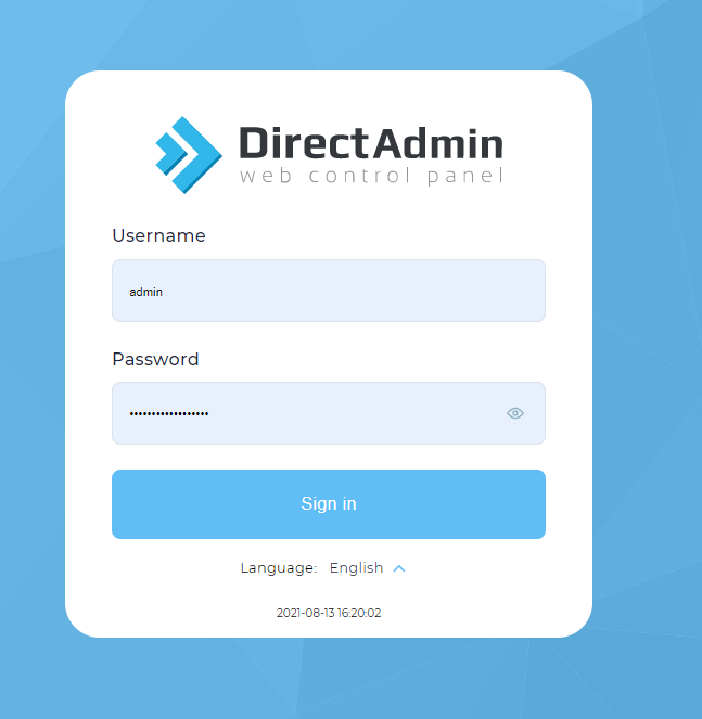 user package in Directadmin